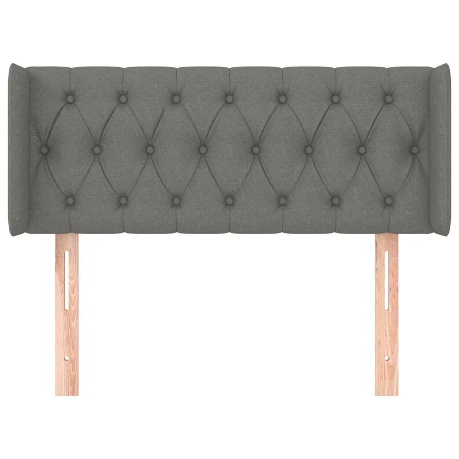 Tête de lit avec oreilles Gris foncé 93x16x78/88 cm Tissu - 3