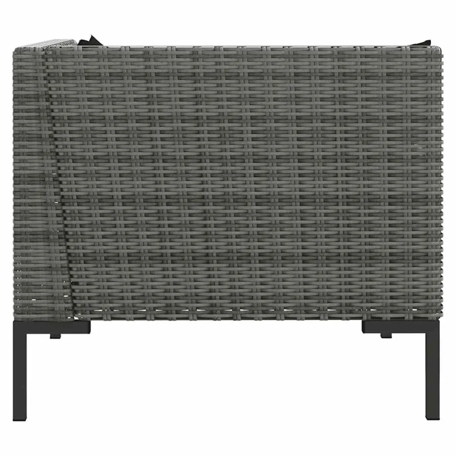 Canapés de jardin 2 pcs avec coussins Résine tressée demi-ronde - 7