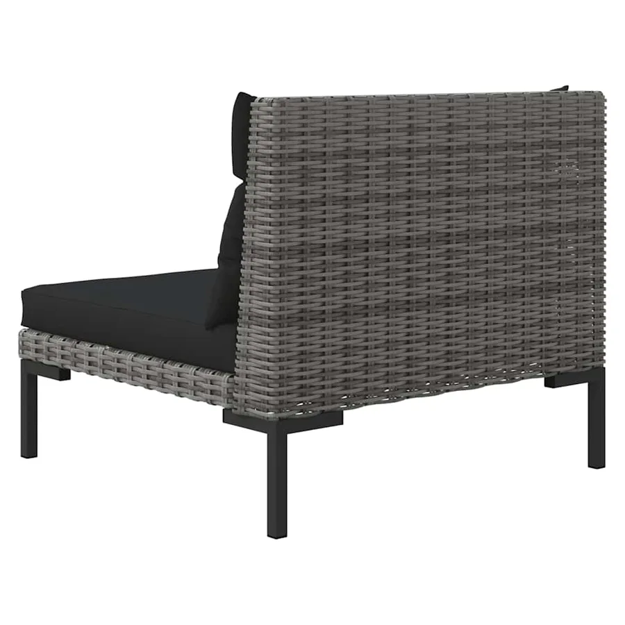Canapés de jardin 2 pcs avec coussins Résine tressée demi-ronde - 8
