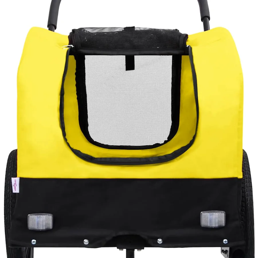 Remorque de vélo pour chiens et poussette 2-en-1 jaune et noir - 6