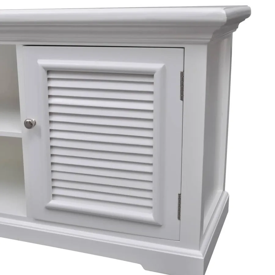 Meuble TV Blanc Bois - 5