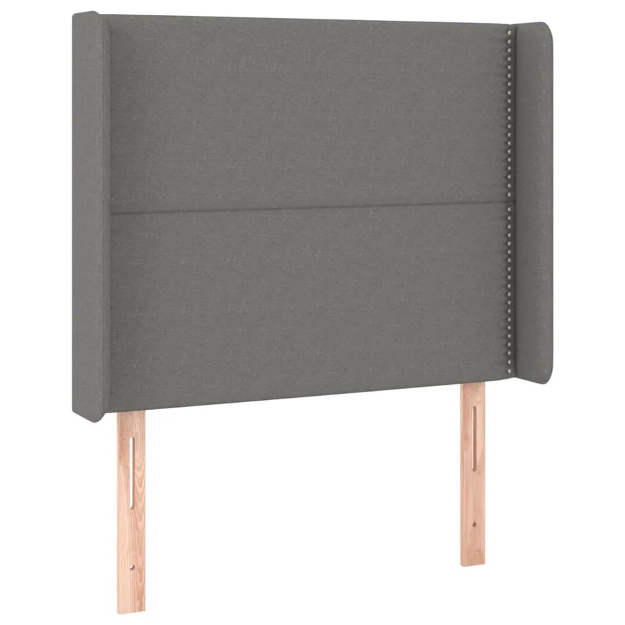 Sommier à lattes de lit avec matelas Gris foncé 90x200 cm Tissu - 6