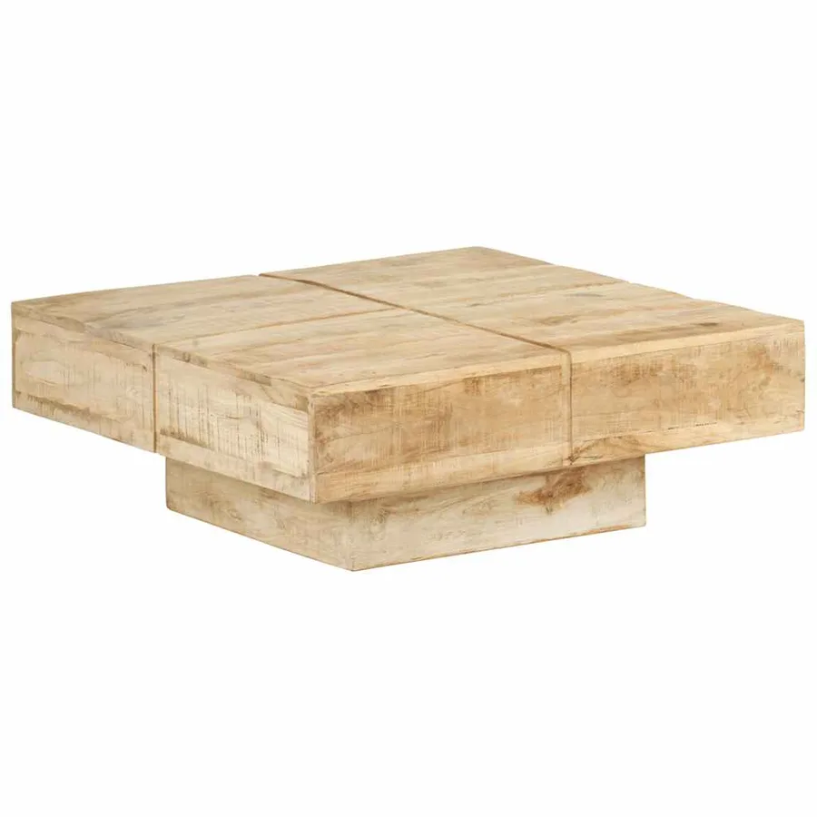 Table basse 80x80x28 cm Bois de manguier massif - 10