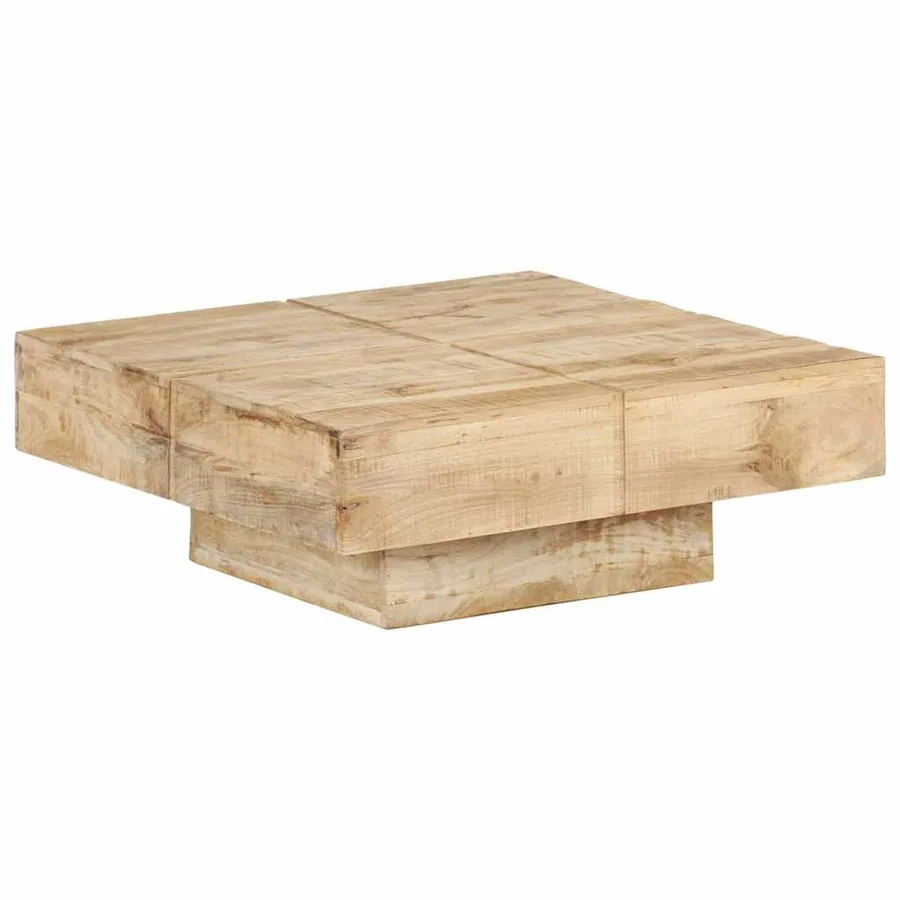Table basse 80x80x28 cm Bois de manguier massif - 7