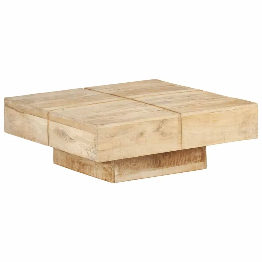 Table basse 80x80x28 cm Bois de manguier massif - 8