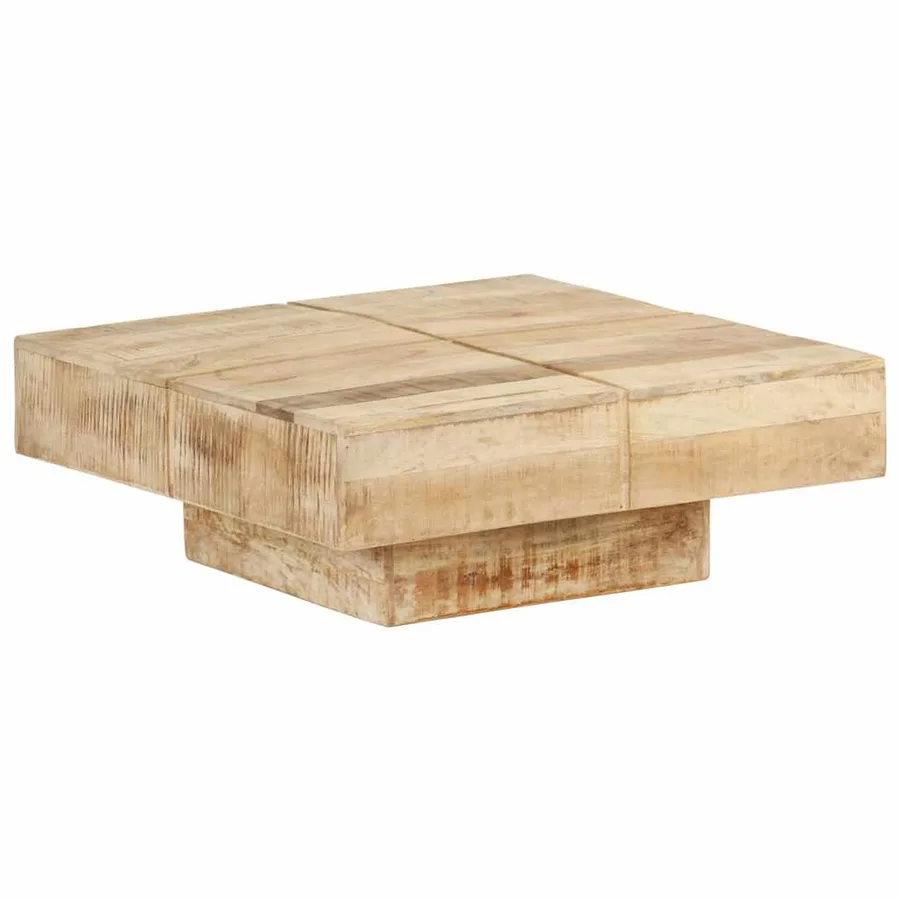 Table basse 80x80x28 cm Bois de manguier massif - 9