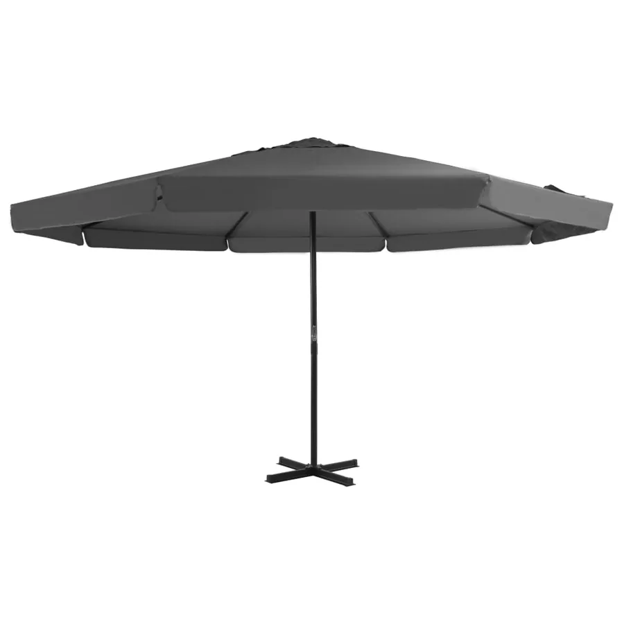 Parasol d'extérieur avec mât en aluminium 500 cm anthracite