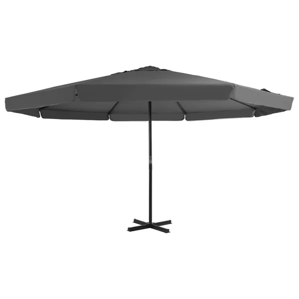 Parasol d'extérieur avec mât en aluminium 500 cm anthracite