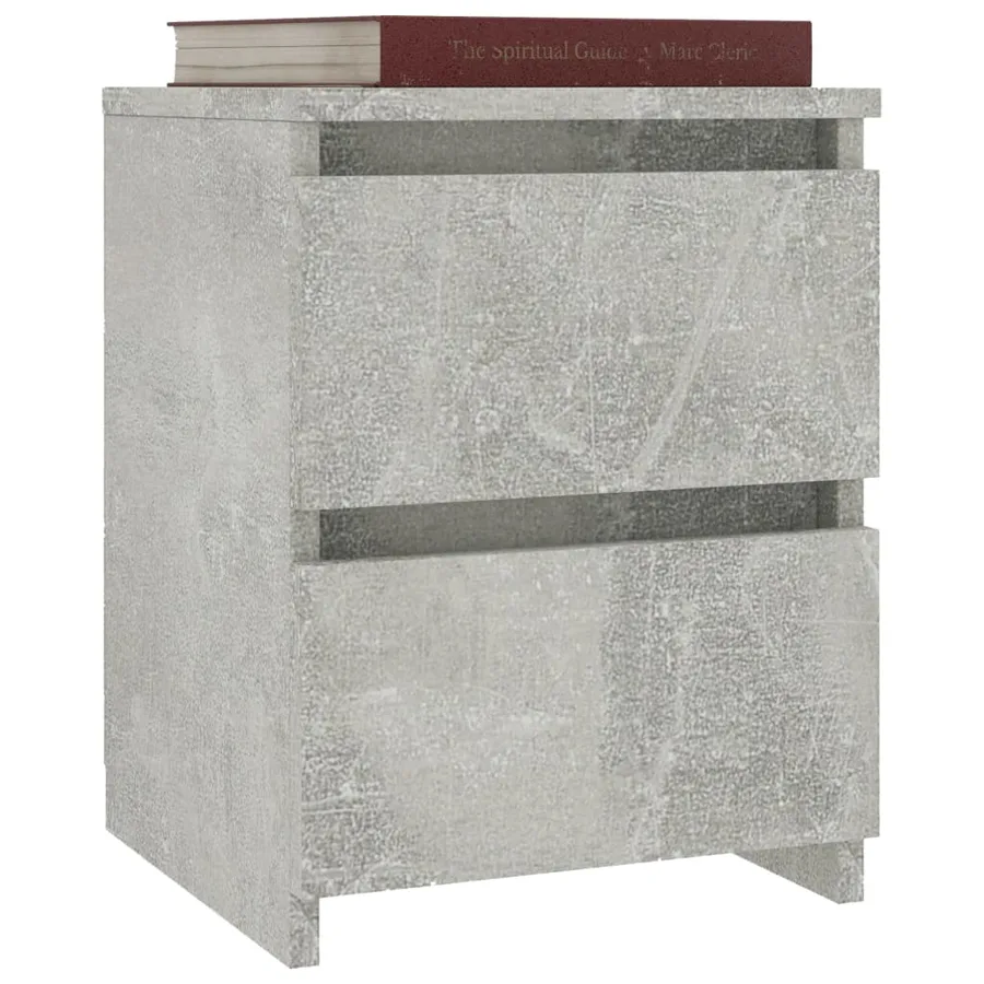 Table de chevet Gris béton 30x30x40 cm Bois d’ingénierie - 5