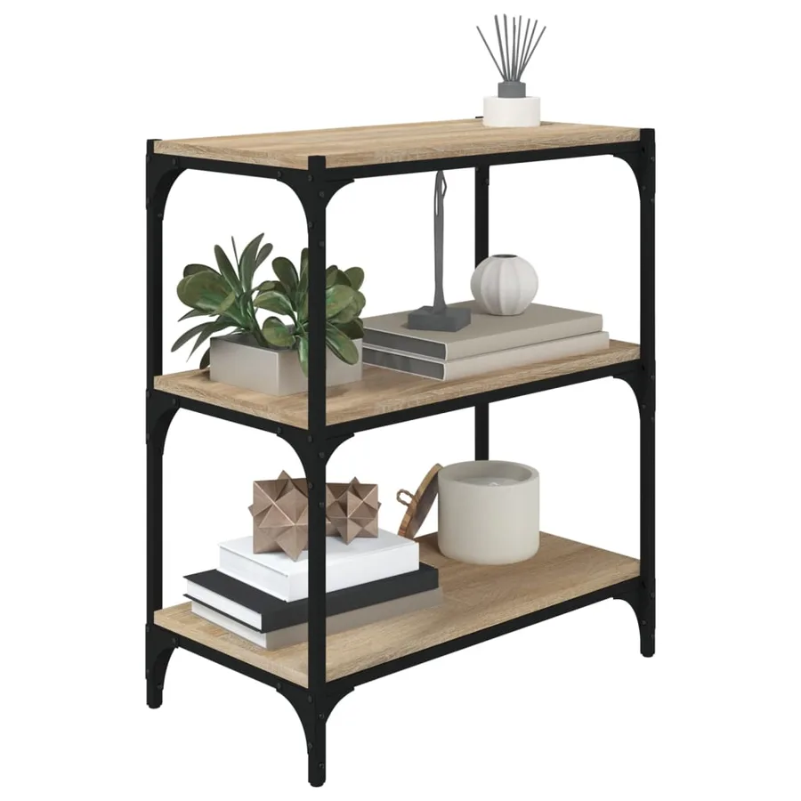 Bibliothèque Chêne Sonoma 60x33x70,5 cm Bois d'ingénierie acier - 4