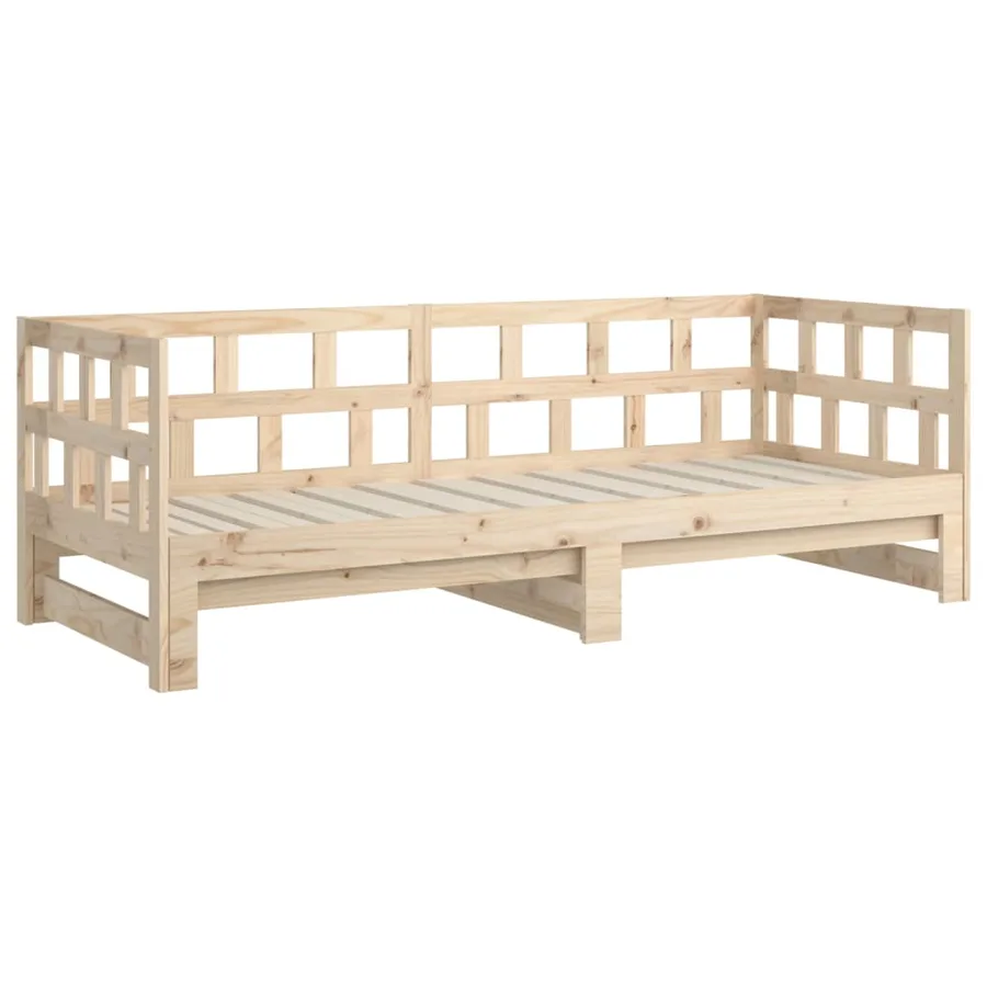 Lit coulissant sans matelas bois de pin solide 2x(80x200) cm - 10