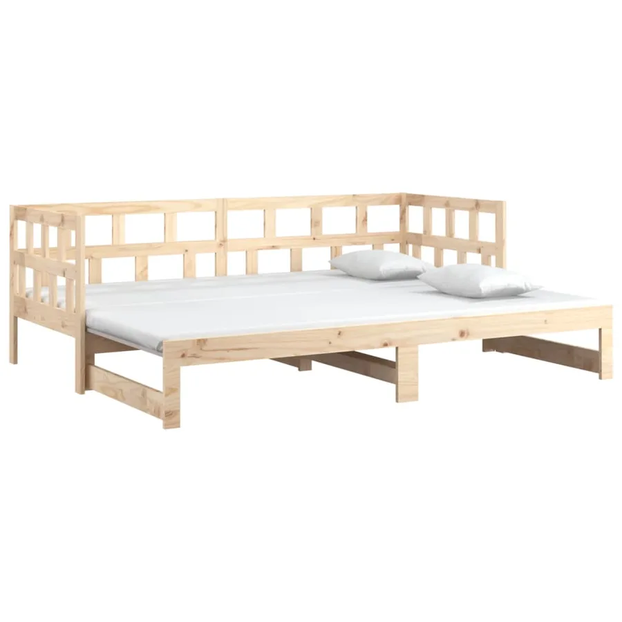 Lit coulissant sans matelas bois de pin solide 2x(80x200) cm - 3