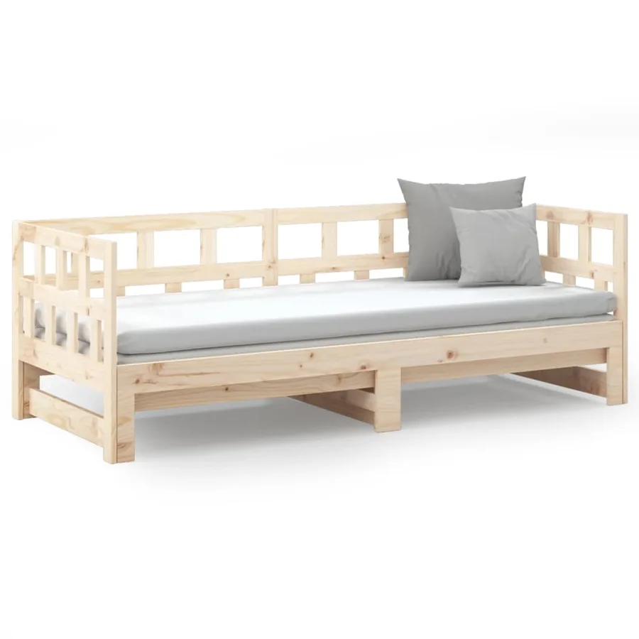 Lit coulissant sans matelas bois de pin solide 2x(80x200) cm - 5