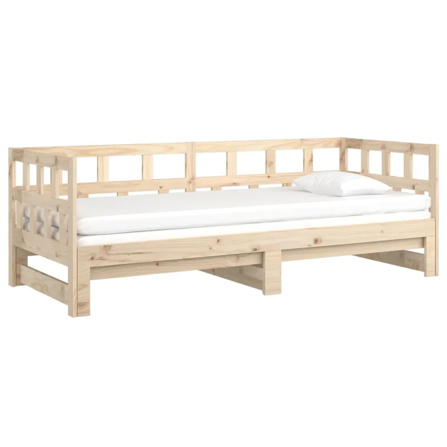 Lit coulissant sans matelas bois de pin solide 2x(80x200) cm - 7