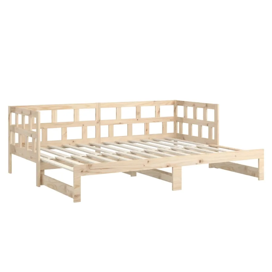 Lit coulissant sans matelas bois de pin solide 2x(80x200) cm - 8