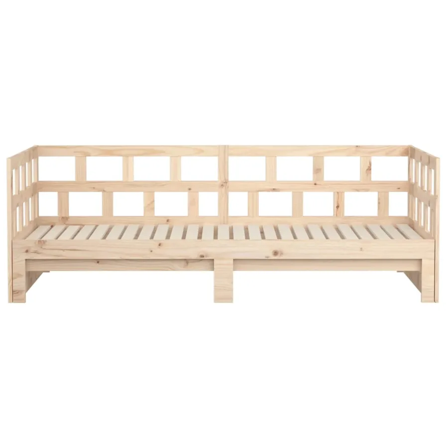 Lit coulissant sans matelas bois de pin solide 2x(80x200) cm - 9