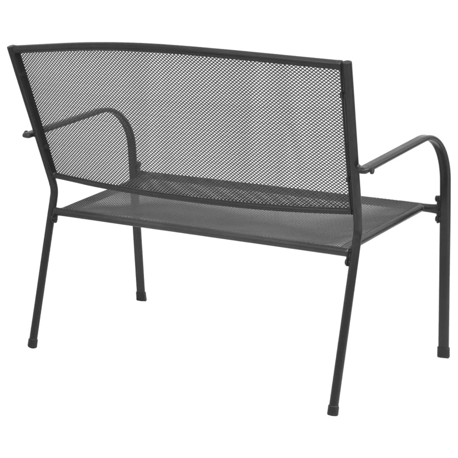 Banc de jardin 108 cm acier et maille anthracite - 2