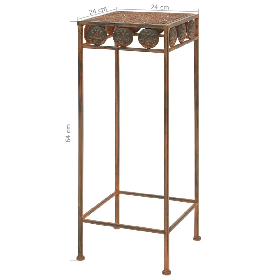Set de supports de plantes 3 pcs Style vintage Métal rouillé - 9