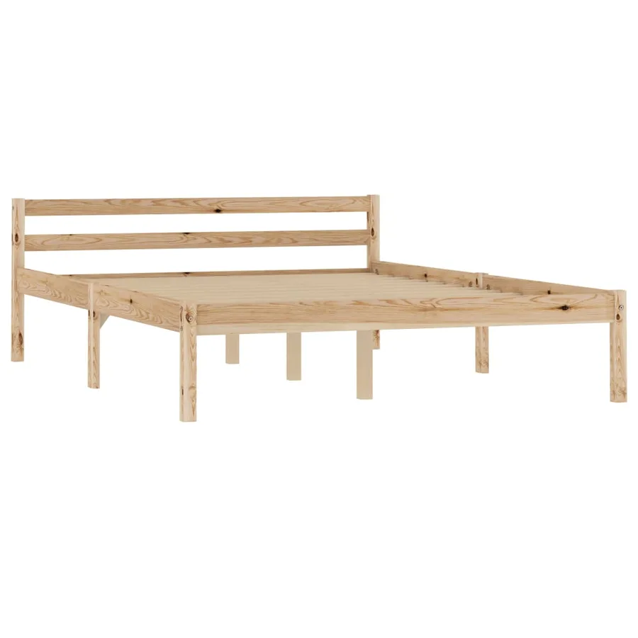 Cadre de lit sans matelas bois de pin massif 120x200 cm - 2