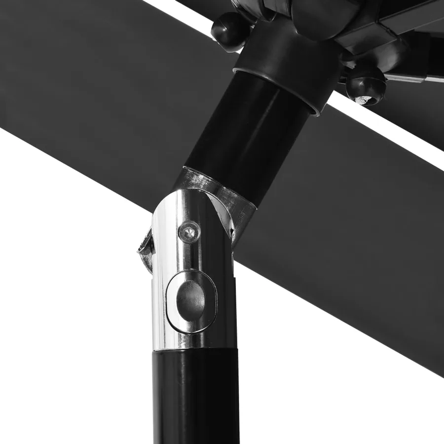 Parasol de jardin à 3 niveaux avec mât en aluminium anthracite - 6