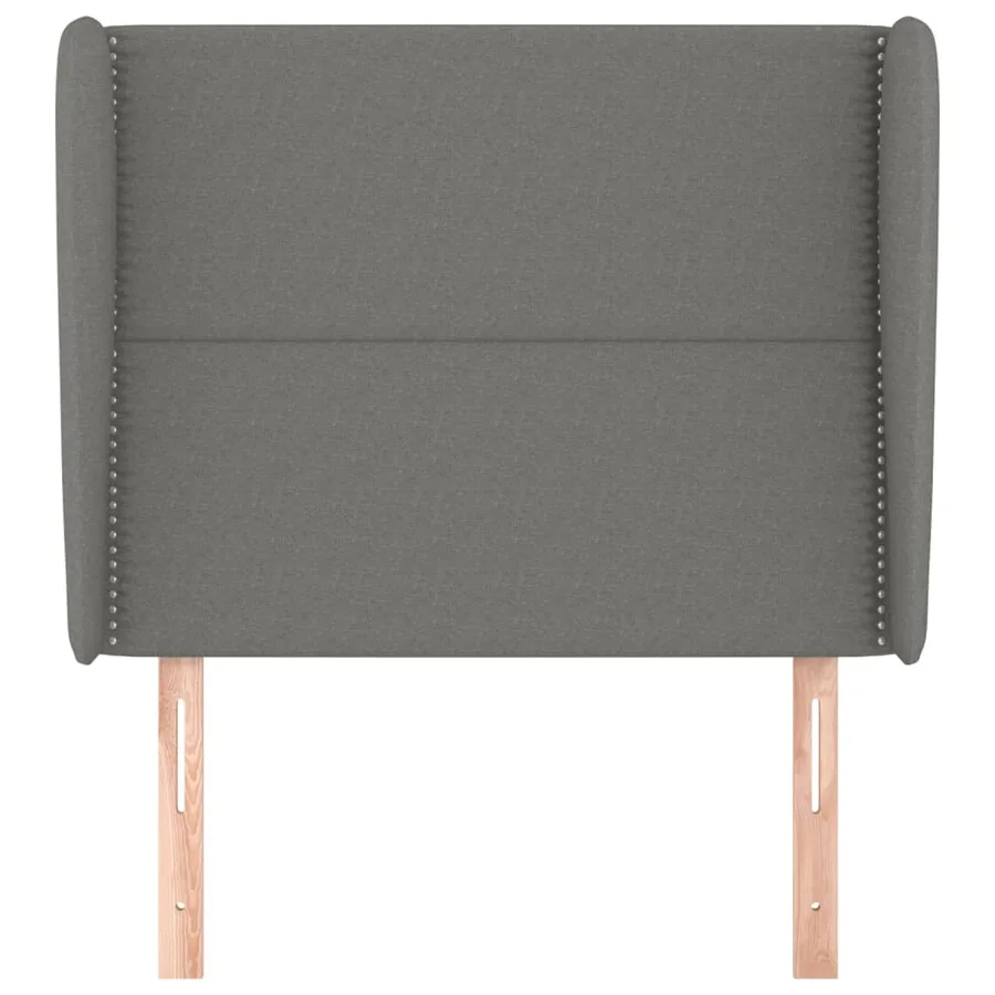 Tête de lit avec oreilles Gris foncé 93x23x118/128 cm Tissu - 3