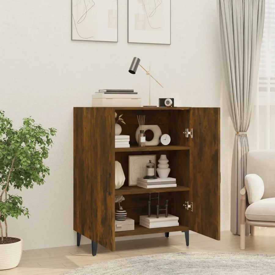 Buffet Chêne fumé 70x34x90 cm Bois d'ingénierie - 6