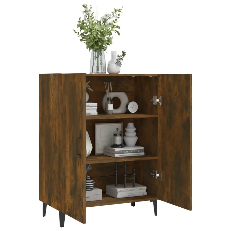 Buffet Chêne fumé 70x34x90 cm Bois d'ingénierie - 7