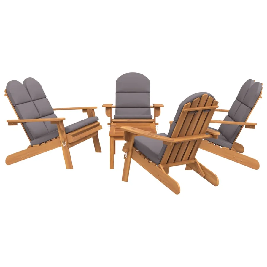 Ensemble de salon de jardin Adirondack 5 pcs bois acacia solide - 3