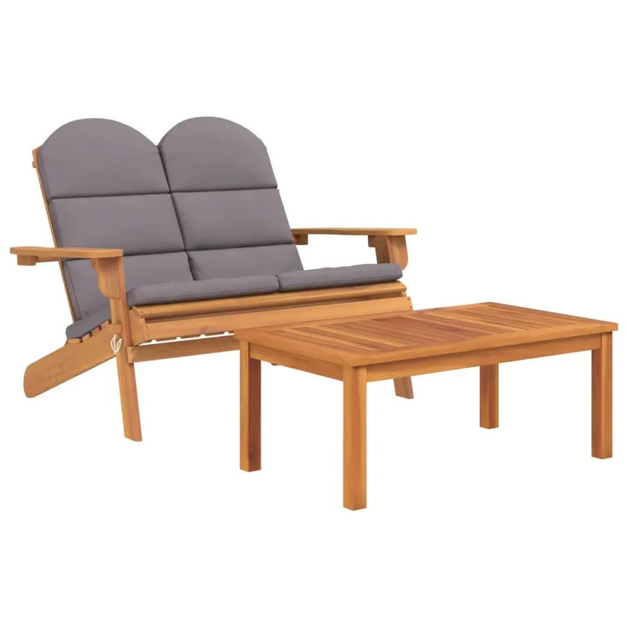 Ensemble de salon de jardin Adirondack 5 pcs bois acacia solide - 4