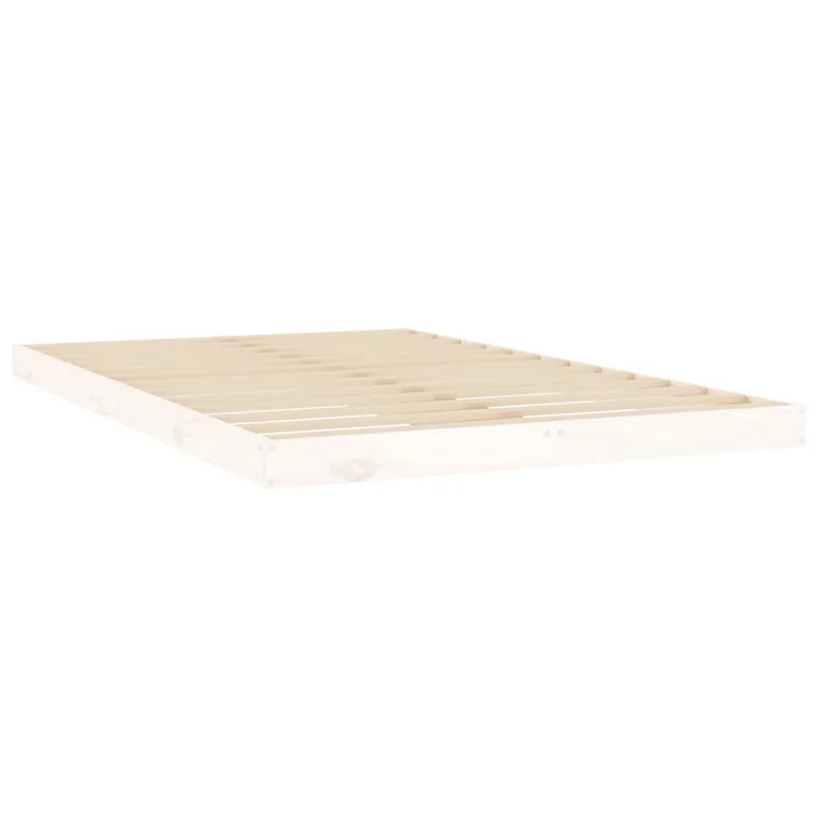 Cadre de lit sans matelas blanc 120x200 cm bois de pin massif - 4