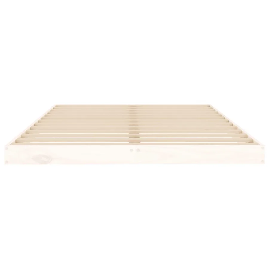 Cadre de lit sans matelas blanc 120x200 cm bois de pin massif - 5