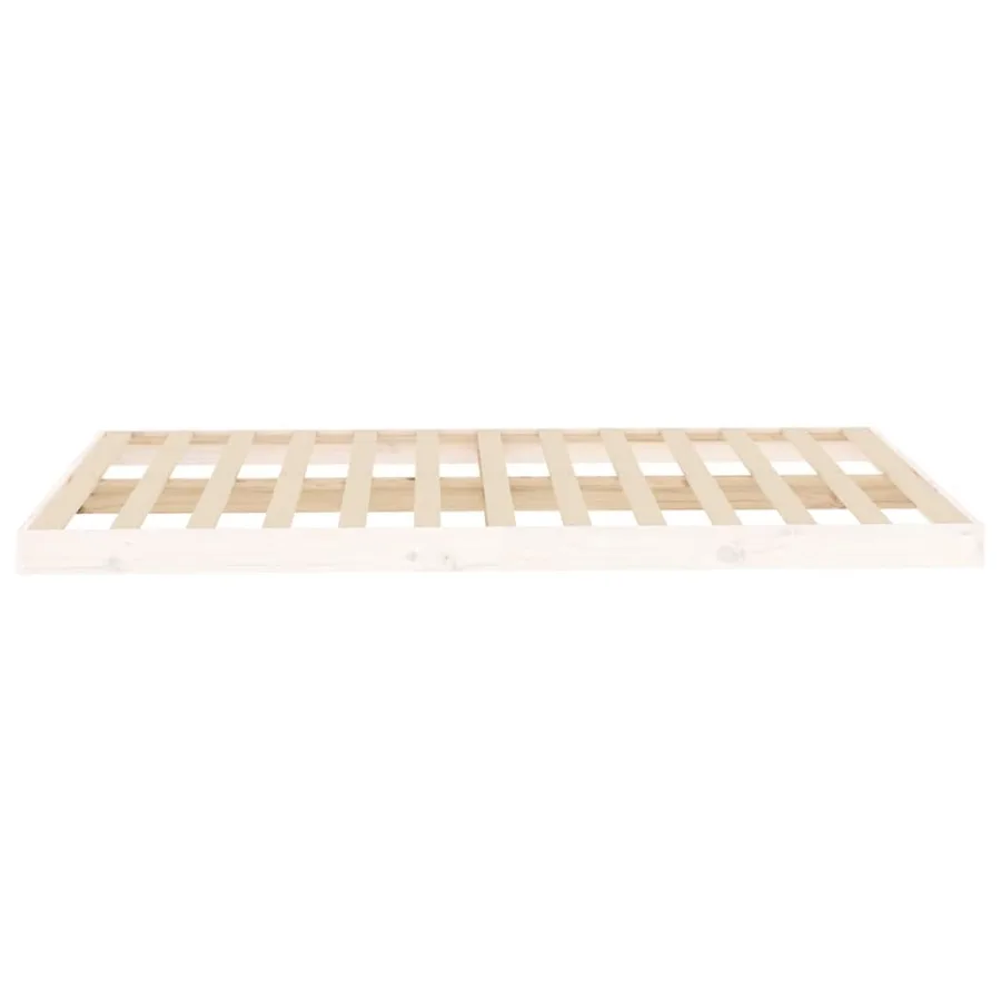 Cadre de lit sans matelas blanc 120x200 cm bois de pin massif - 6