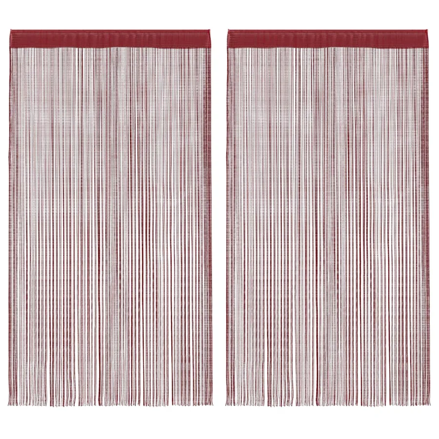 Rideau en fils 2 pcs 140 x 250 cm Bordeaux