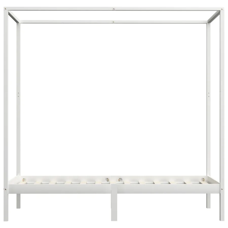 Cadre de lit à baldaquin sans matelas bois massif 100x200 cm - 3