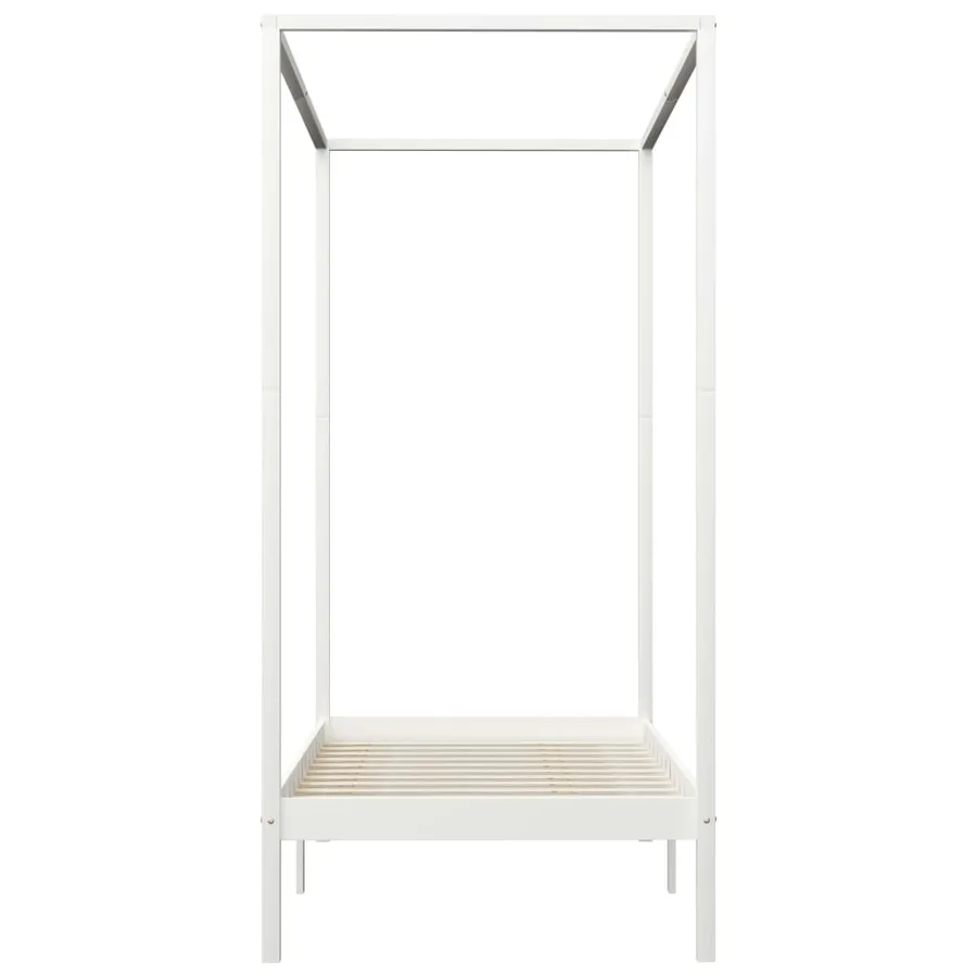 Cadre de lit à baldaquin sans matelas bois massif 100x200 cm - 4