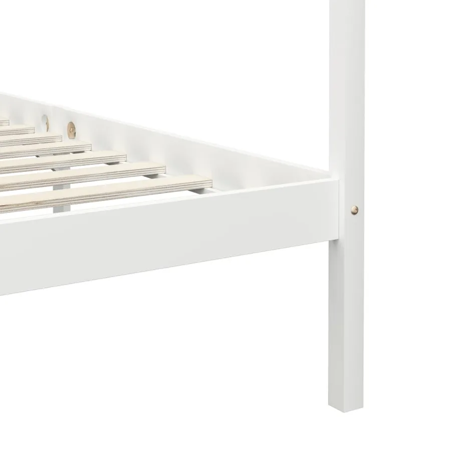 Cadre de lit à baldaquin sans matelas bois massif 100x200 cm - 6