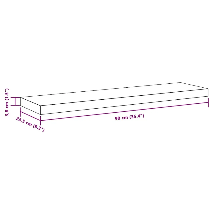 Étagère murale flottante blanc 90x23,5x3,8 cm MDF - 14