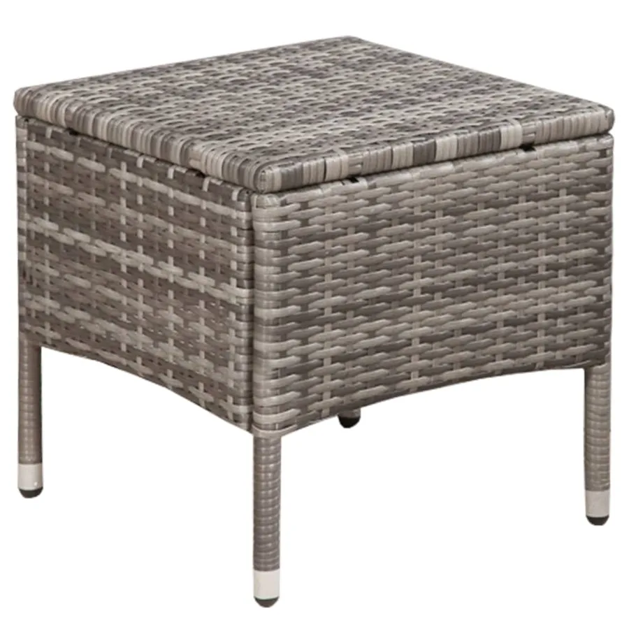 Mobilier de bistro 3 pcs Résine tressée Gris - 3