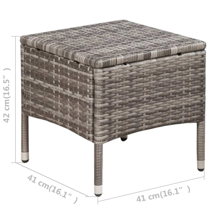 Mobilier de bistro 3 pcs Résine tressée Gris - 6