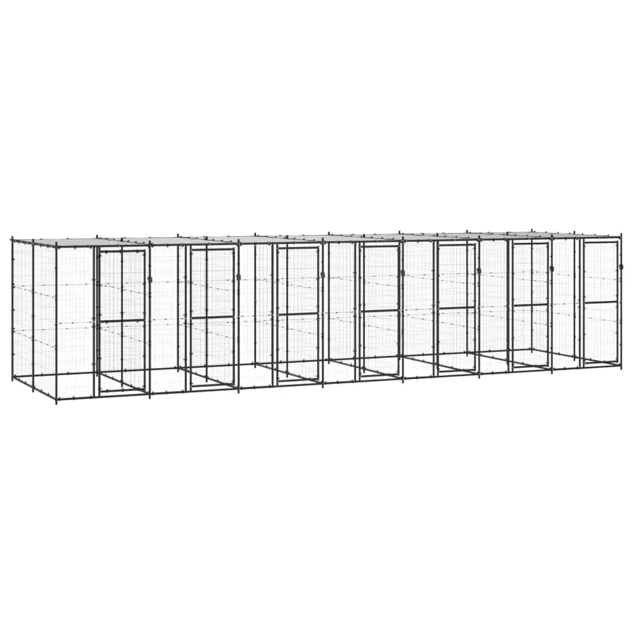 Chenil extérieur Acier avec toit 16,94 m²