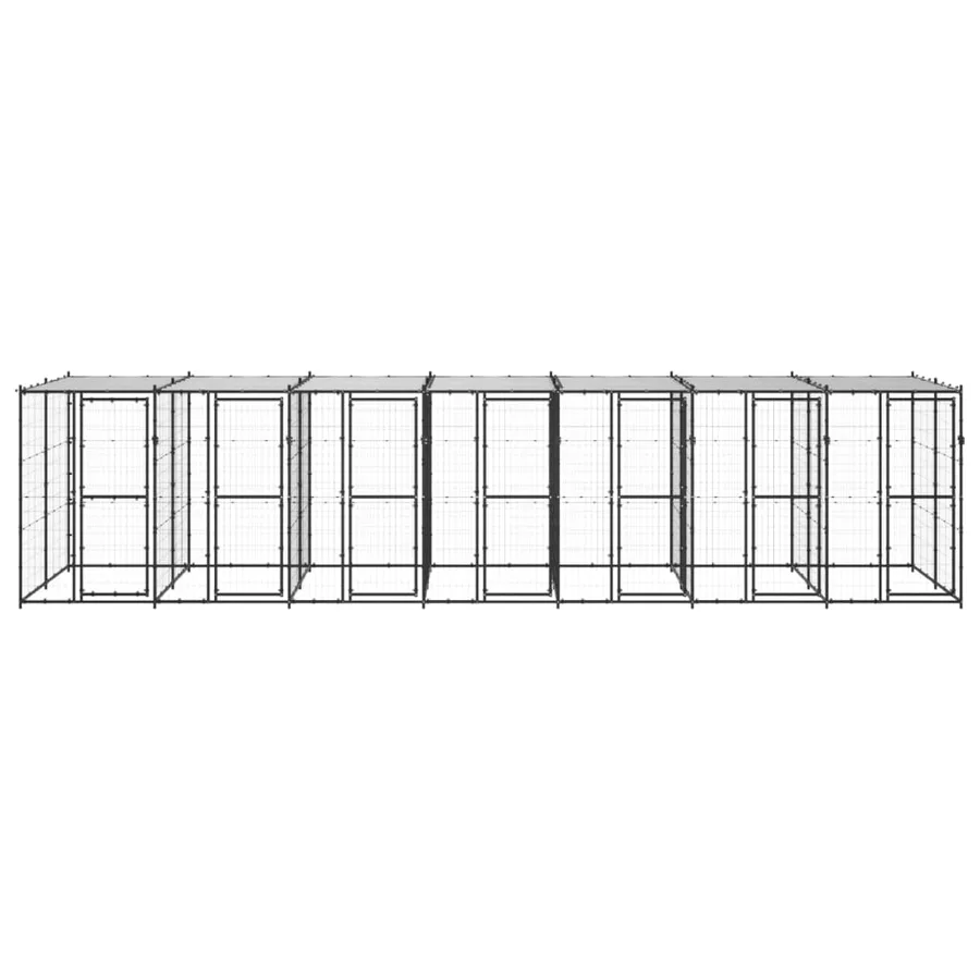 Chenil extérieur Acier avec toit 16,94 m² - 2