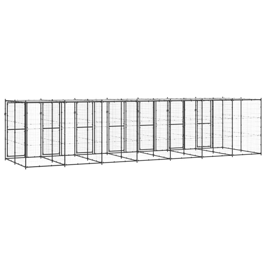 Chenil extérieur Acier avec toit 16,94 m² - 4