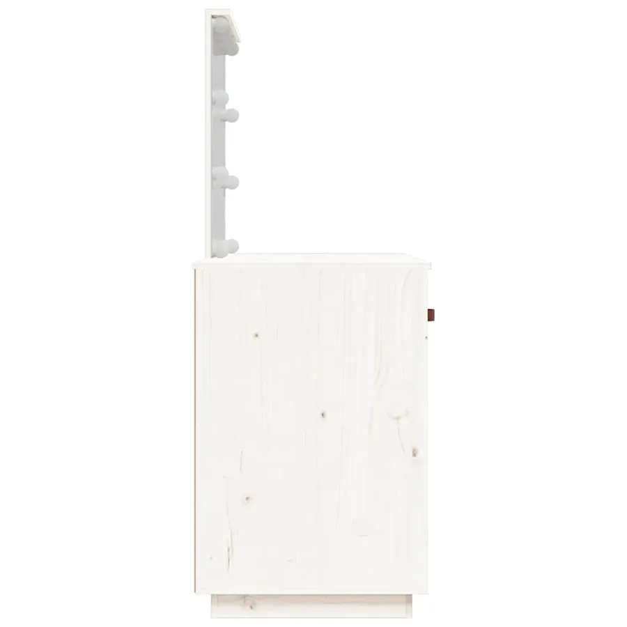 Coiffeuse avec LED Blanc 95x50x133,5 cm Bois de pin massif - 7