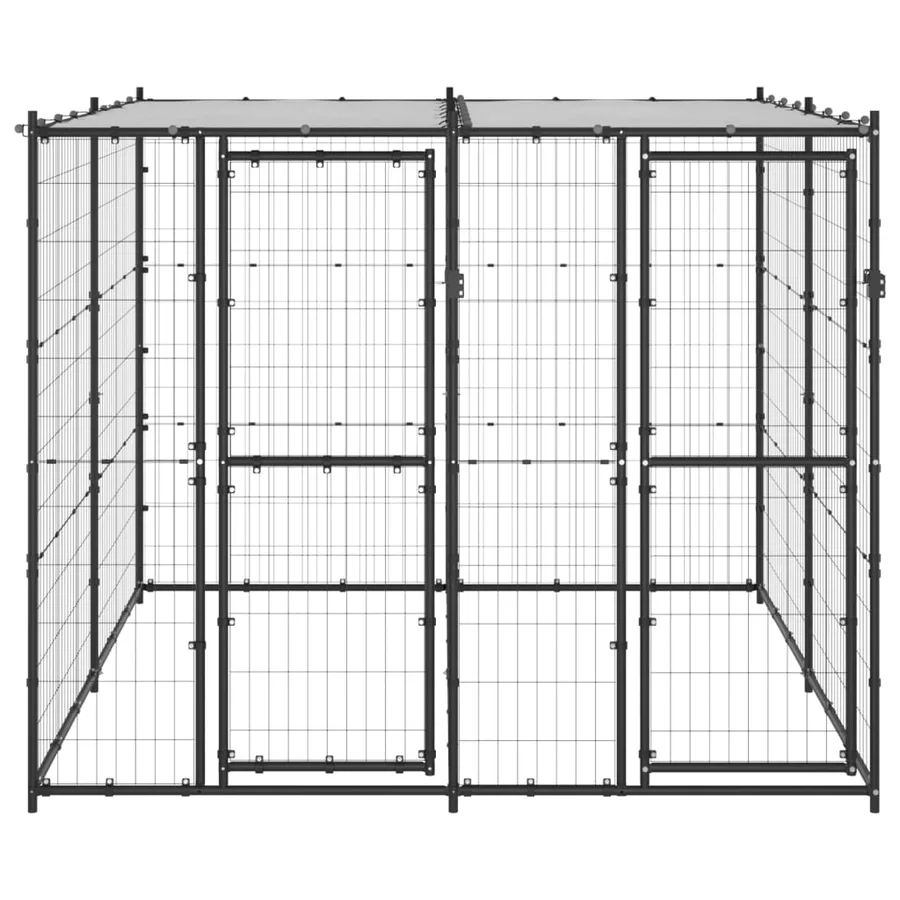 Chenil extérieur Acier avec toit 4,84 m² - 2
