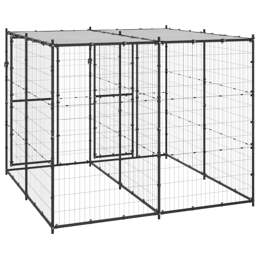 Chenil extérieur Acier avec toit 4,84 m² - 4