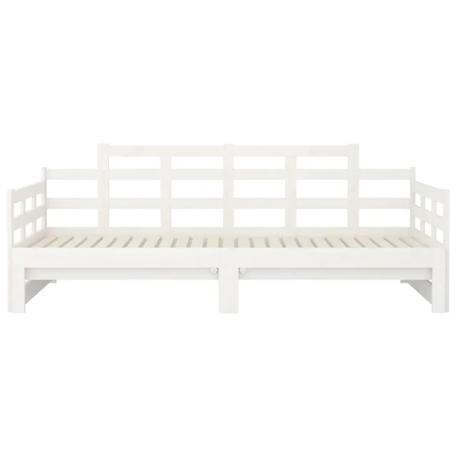 Lit coulissant sans matelas blanc bois de pin solide - 10