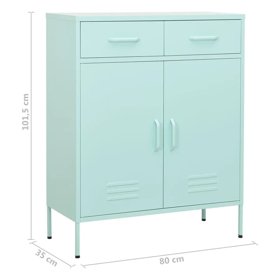 Armoire de rangement Vert menthe 80x35x101,5 cm Acier - 10