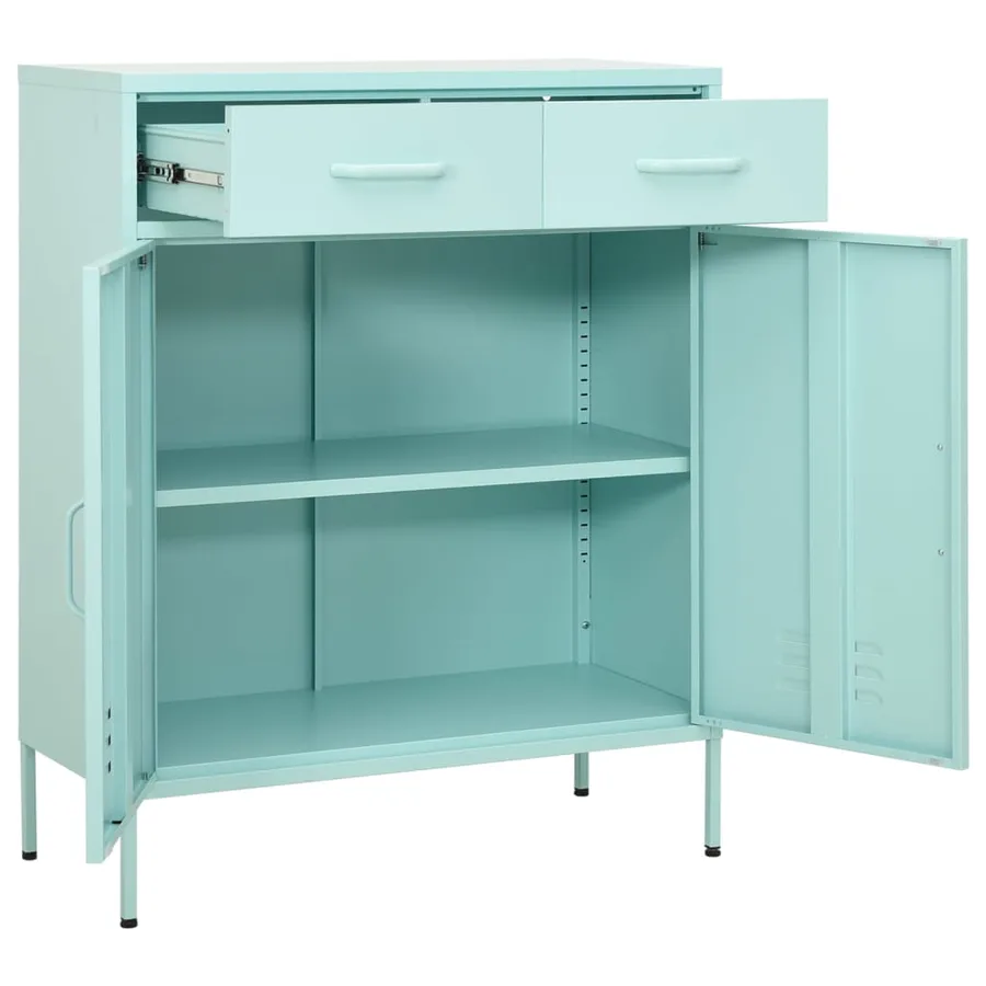 Armoire de rangement Vert menthe 80x35x101,5 cm Acier - 5