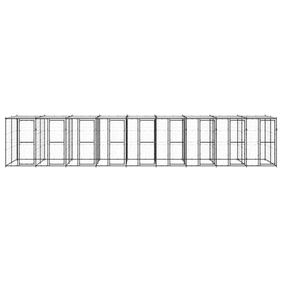 Chenil extérieur Acier avec toit 21,78 m² - 2