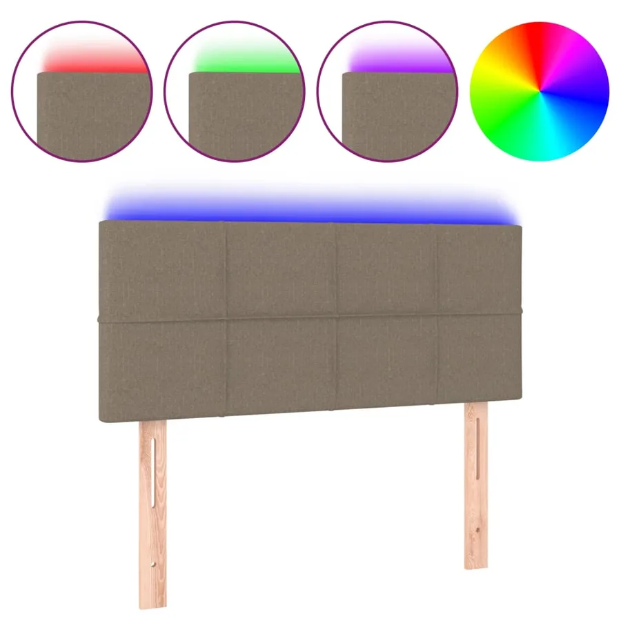 Tête de lit à LED Taupe 90x5x78/88 cm Tissu - 2